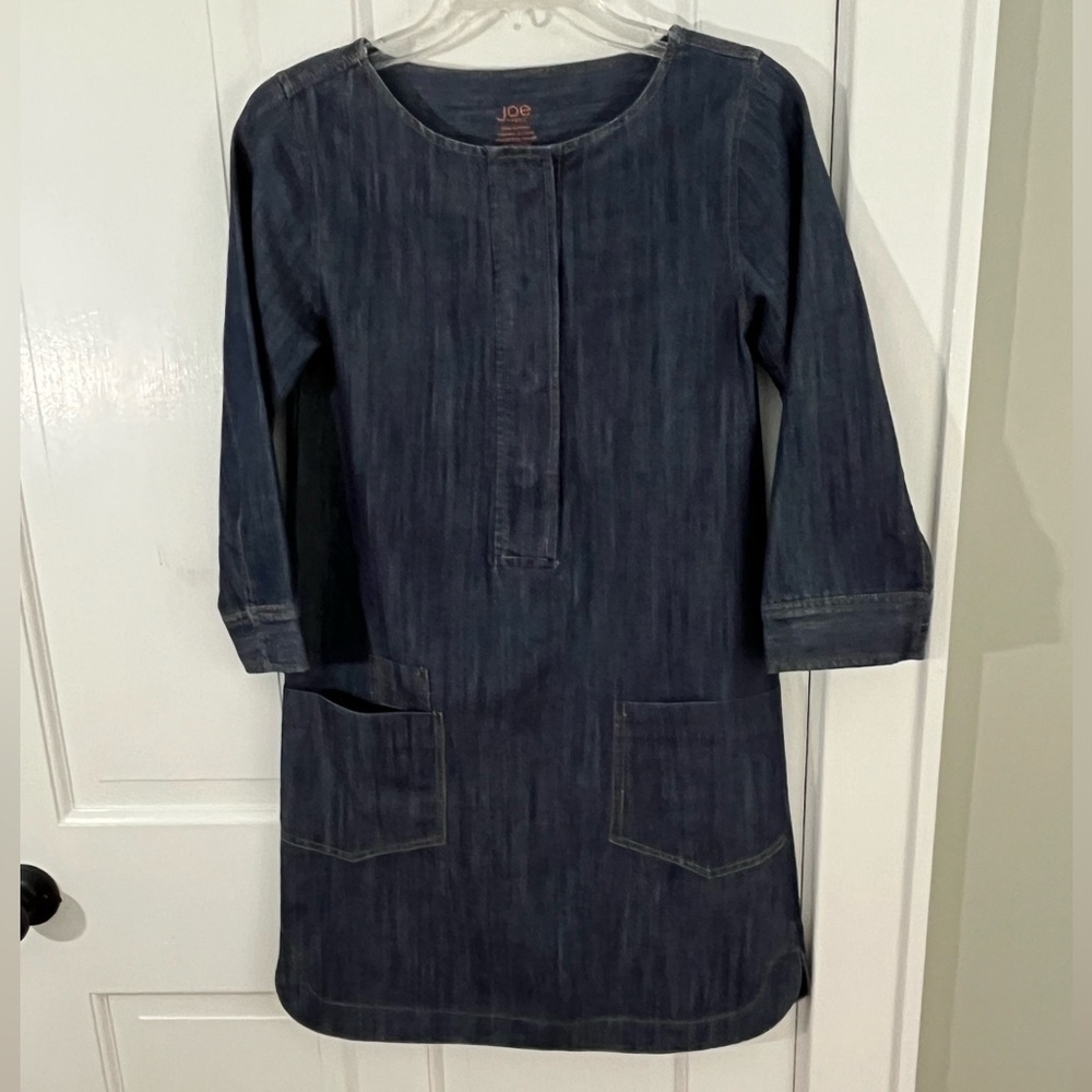 Joe Fresh Denim Chambray Dress Women’s XS Contemporary Minimalist Casual Modest